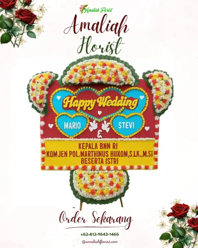 Karangan Papan Bunga Pernikahan di Masjid Jamik